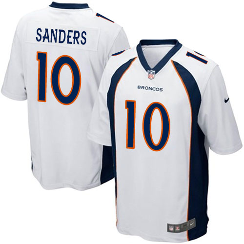 Men's Game Emmanuel Sanders Nike Jersey White Road - #10 NFL Denver Broncos